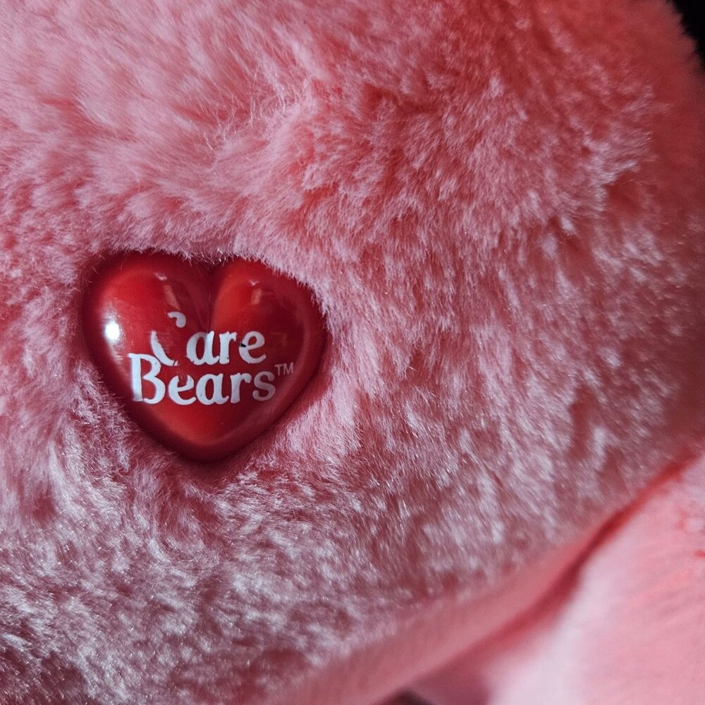 2003 Care Bears Lots of Love Pink Plush Embroidered Hearts 24" Stuffed Animal - Picture 5 of 6